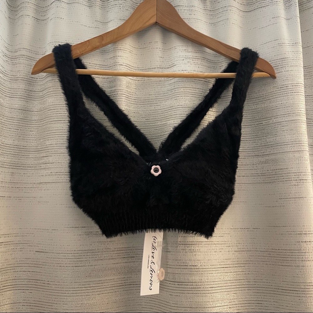 For Love and Lemons Devon Sleeveless Top, Black - S - Picture 3 of 6